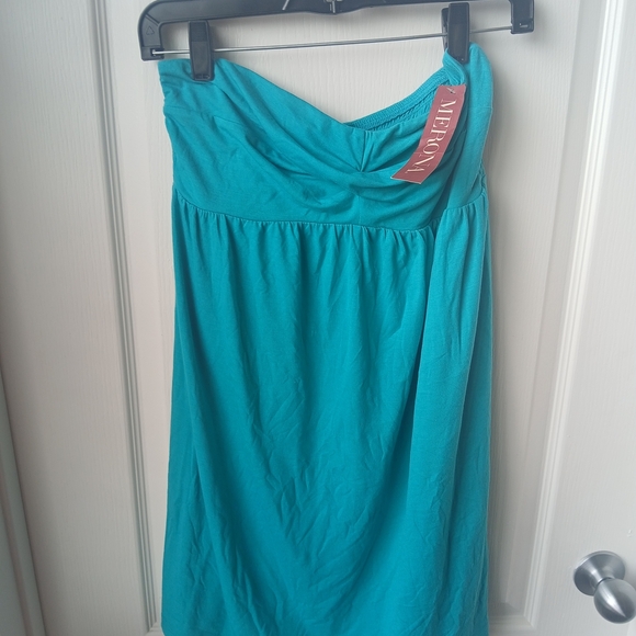 Merona Blue Sleeveless Sundress Sweetheart Neckline Suiz - Picture 1 of 4